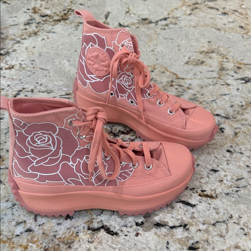 Converse Women's Floral Pink High-Top Sneakers